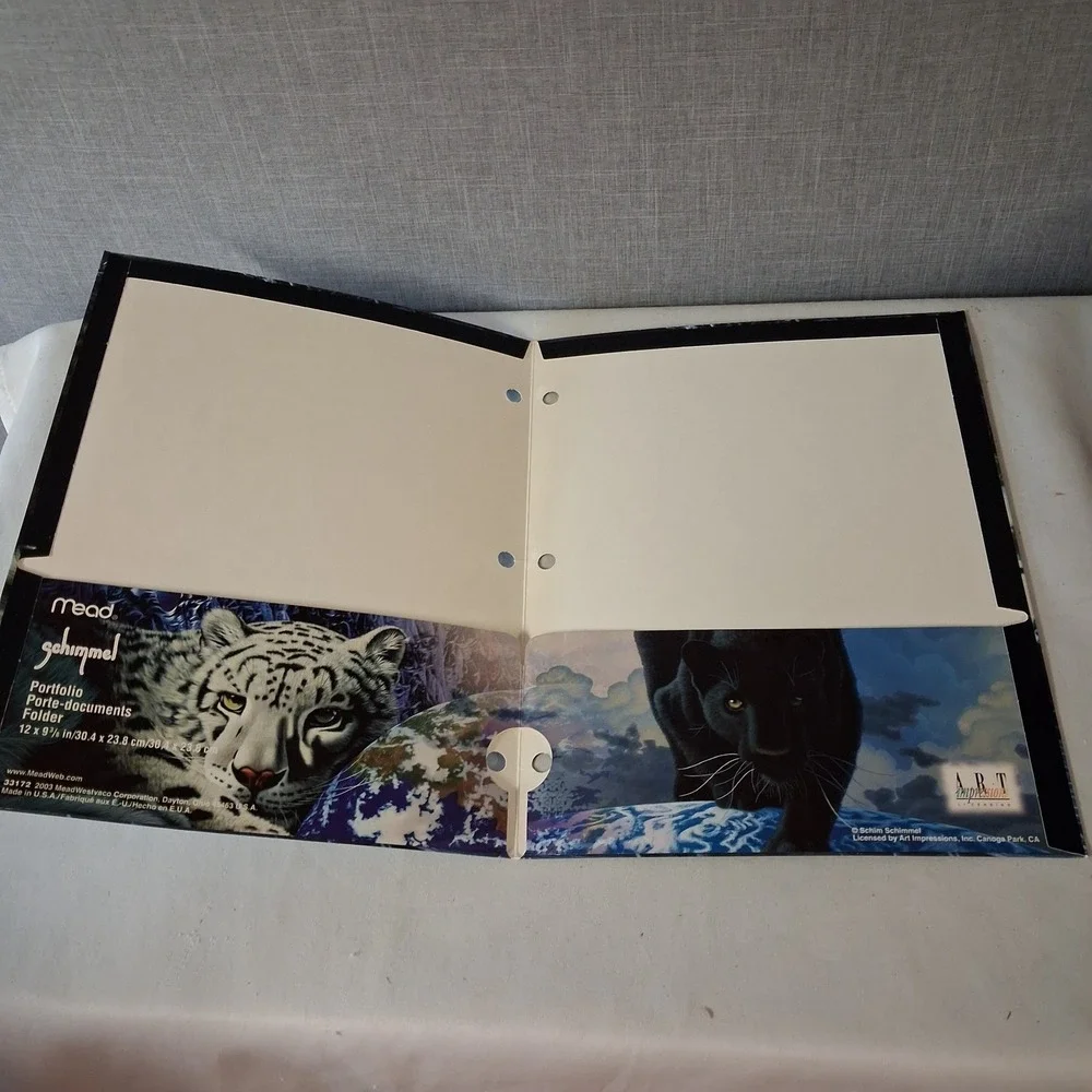 Vintage Mead Schimmel Portfolio Folder Snow Leopard 2003 Art Impressions